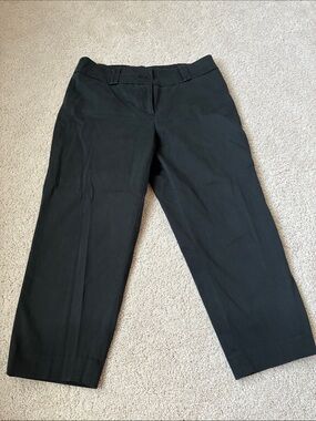 Ann Taylor LOFT cotton Black Cropped Straight-Leg Capri pants size 4P